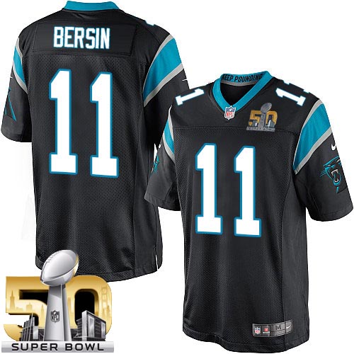 Youth Elite Brenton Bersin Super Bowl L Nike Jersey Black Home - #11 NFL Carolina Panthers